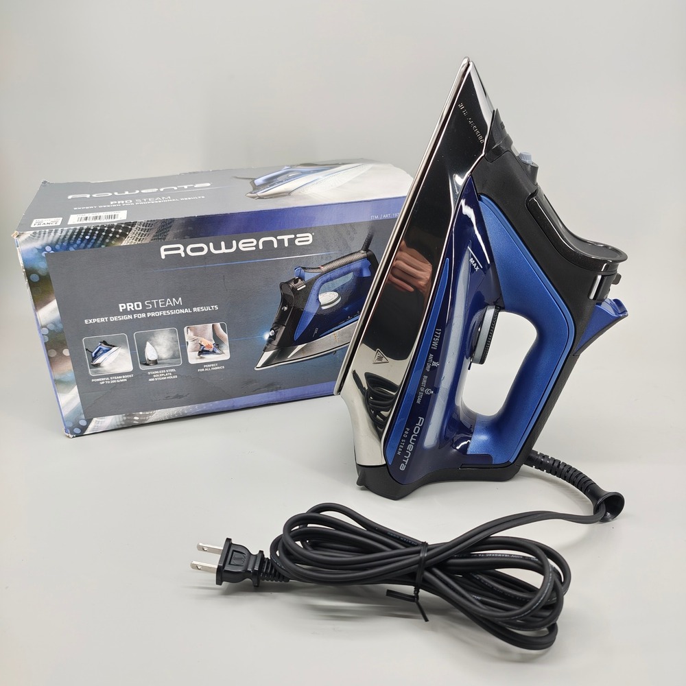 Rowenta Pro Steam DW8302 1775W Iron Stainless Steel 400 Hole Soleplate Blue